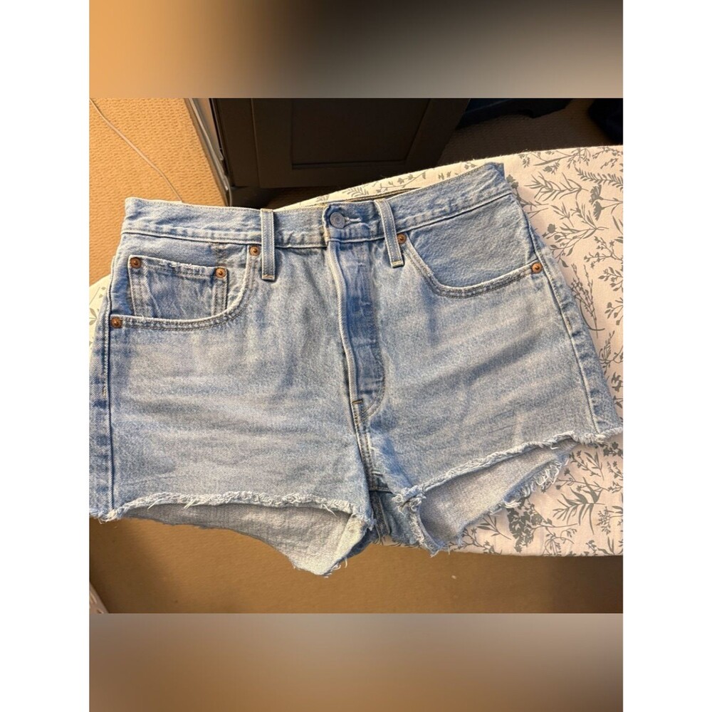Levi's Denim Cutoff Shorts in Light Blue